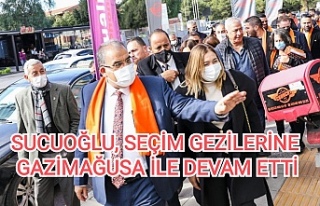Sucuoğlu, seçim gezilerine Gazimağusa'da devam...