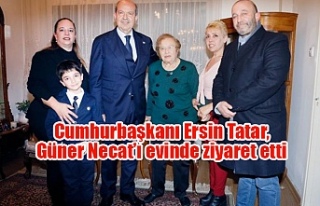 Cumhurbaşkanı Ersin Tatar, Güner Necat’ı evinde...