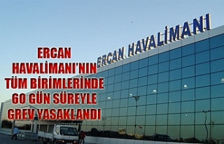 Ercan Havalimanı’nın tüm birimlerinde 60 gün...