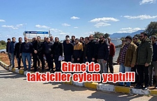 Girne'de taksiciler eylem yaptı!!!