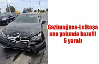 Gazimağusa-Lefkoşa ana yolunda kaza!!! 5 yaralı