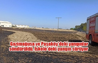 Gazimağusa ve Paşaköy'deki yangınlar söndürüldü,...