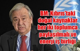 BM: Kıbrıs'taki doğal kaynaklar her iki toplumca...