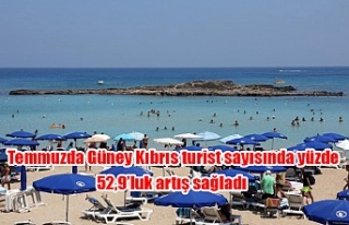 Temmuzda Güney Kıbrıs turist sayısında yüzde...