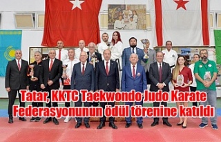 Tatar, KKTC Taekwondo Judo Karate Federasyonunun ödül...