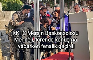 KKTC Mersin Başkonsolosu Mendeli, törende konuşma...