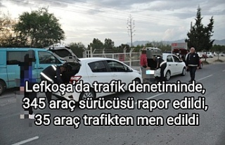 Lefkoşa’da trafik denetiminde, 345 araç sürücüsü...