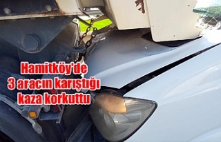 Hamitköy'de 3 aracın karıştığı kaza korkuttu