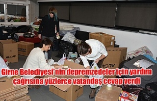 Girne Belediyesi'nin depremzedeler için yardım...