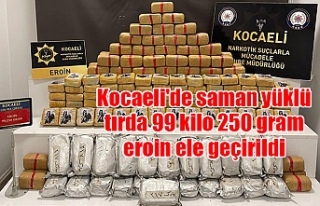 Kocaeli'de saman yüklü tırda 99 kilo 250 gram...