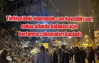 Türkiye’deki depremde can kayıpları var, enkaz...