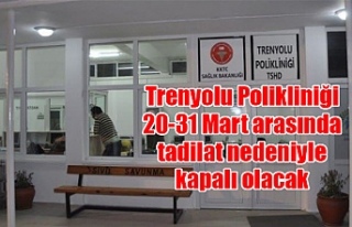 Trenyolu Polikliniği 20-31 Mart arasında tadilat...