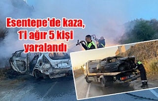 Girne Esentepe'de kaza, 1’i ağır 5 kişi...
