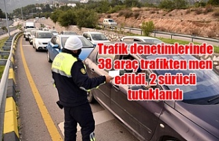 Trafik denetimlerinde 38 araç trafikten men edildi,...