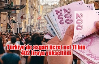Türkiye'de asgari ücret net 11 bin 402 liraya...