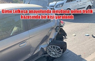 Girne Lefkoşa anayolunda meydana gelen trafik kazasında...
