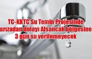 TC-KKTC Su Temin Projesinde arızadan dolayı Alsancak...