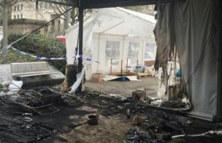 Brüksel'deki PKK çadırı yakıldı