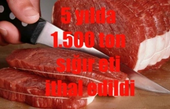 5 yılda 1.500 ton sığır eti ithal edildi